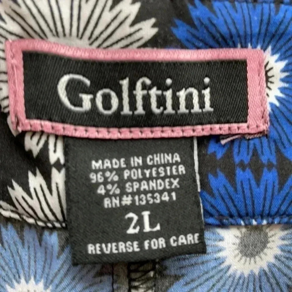 Golftini Women’s Skort Size 2L Black Blue White Floral Side Zipper EUC - Picture 10 of 14